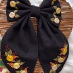 Elegant Hand-Embroidered Floral HairBow