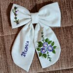 Personalized Floral Embroidered HairBow