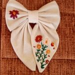 Autumn Bloom Embroidered HairBow