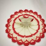 Elegant Red & White Crochet Dress for Little Krishna