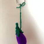 Handmade Crochet Eggplant Keychain