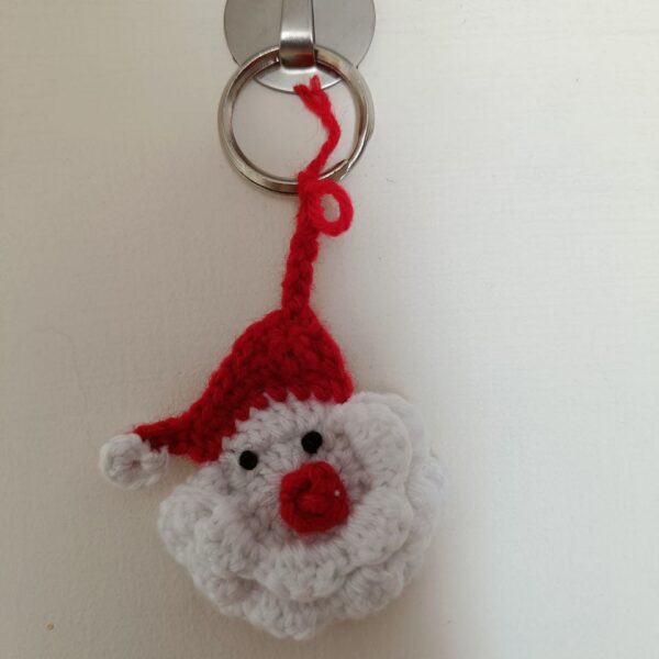 Handmade Crochet Santa Claus Keychain
